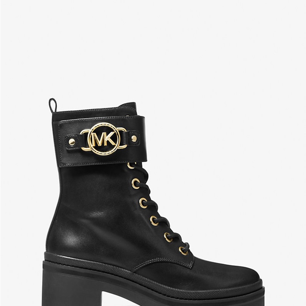 MICHAEL Michael Kors Rory Leather Combat Boots - Picture 6 of 11